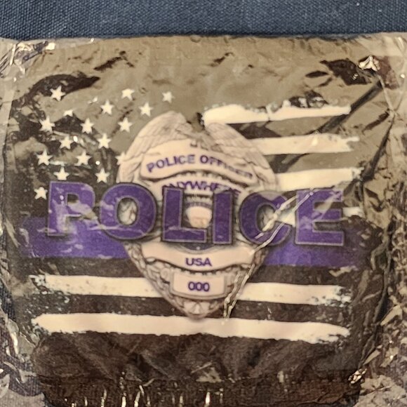 Purple White and Black Police Blue Line Support Reusable Washable Face Mask - Picture 12 of 16